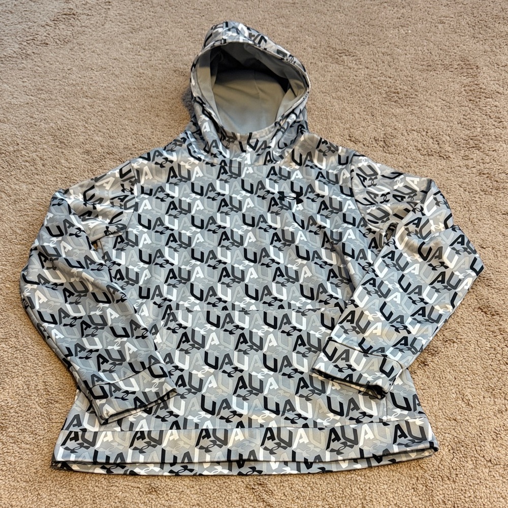 Under Armour Black and Gray Logo Hoodie